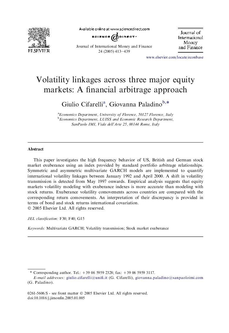 Volatility linkages across three major equity markets: A financial arbitrage approach