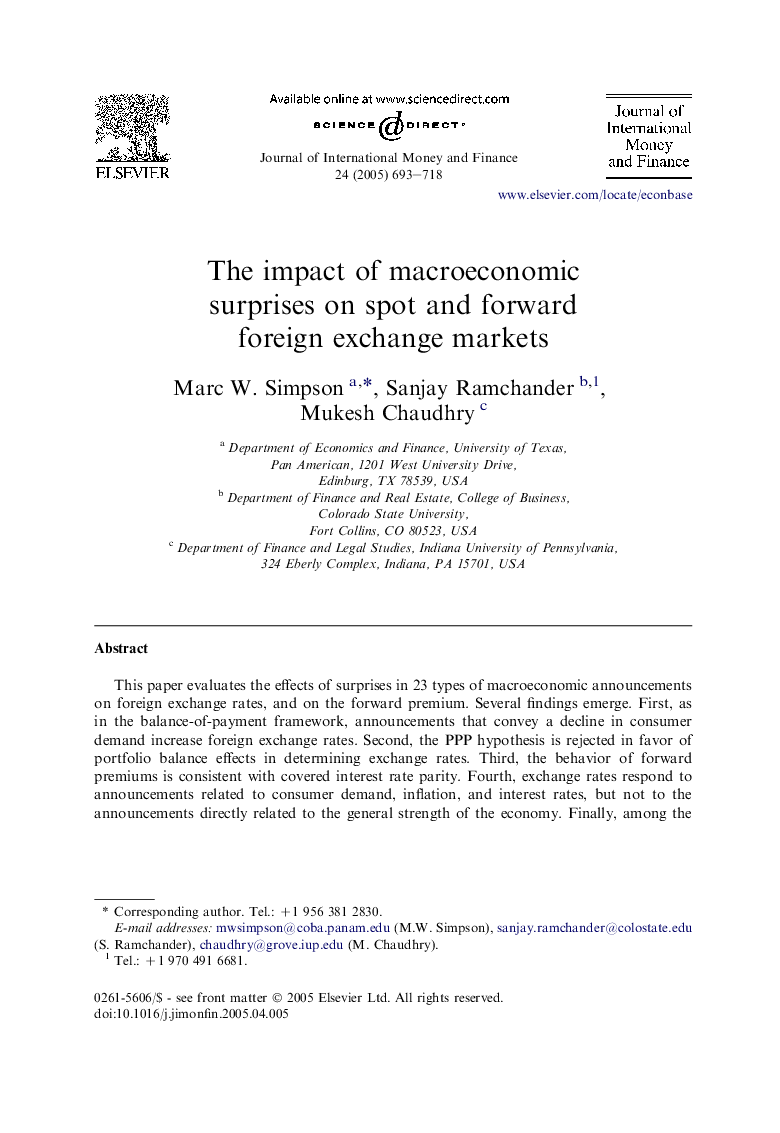 The impact of macroeconomic surprises on spot and forward foreign exchange markets