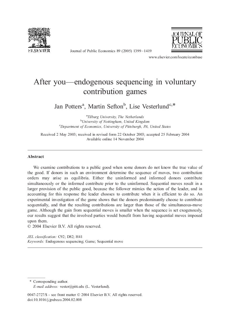 After you-endogenous sequencing in voluntary contribution games