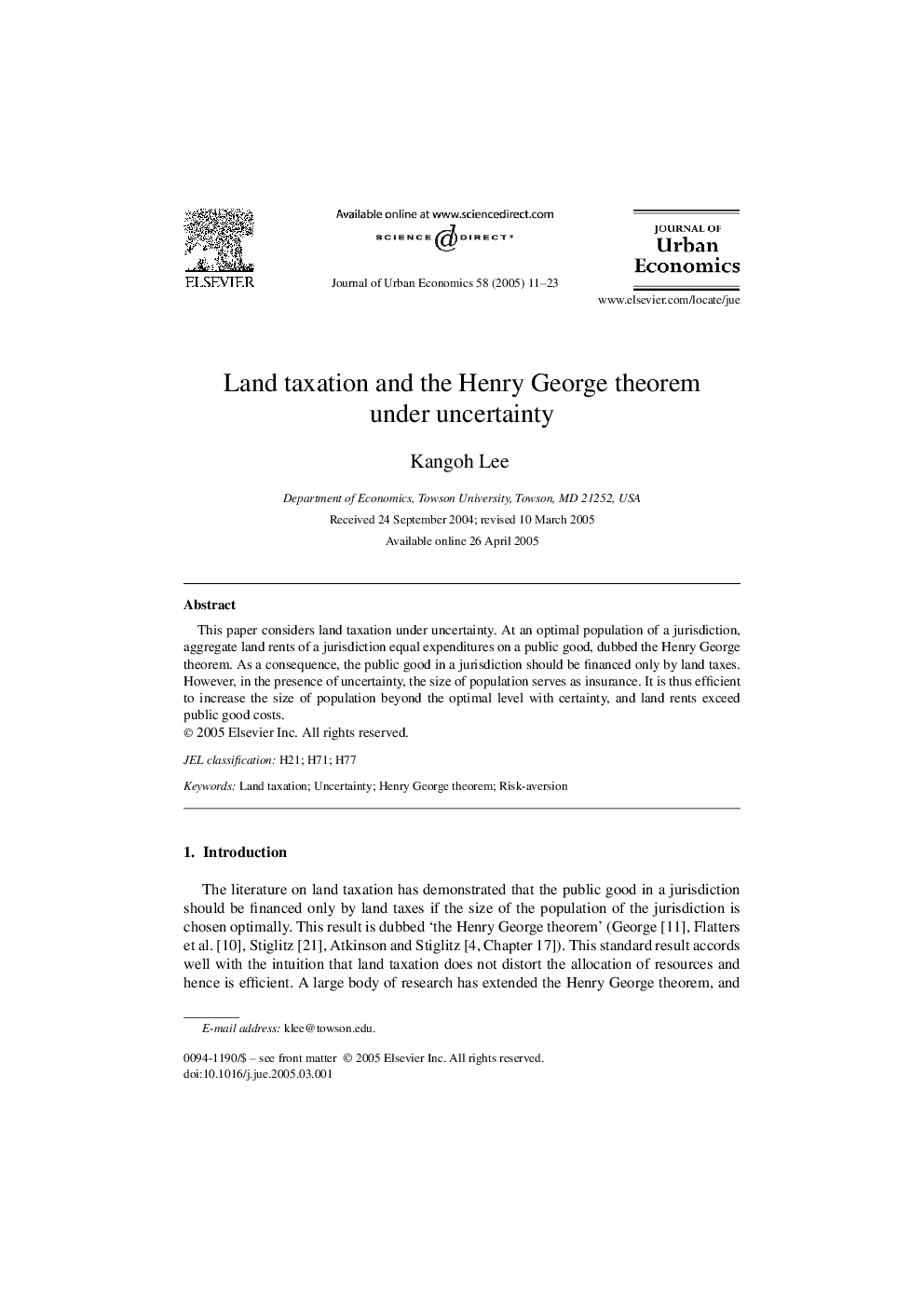 Land taxation and the Henry George theorem under uncertainty