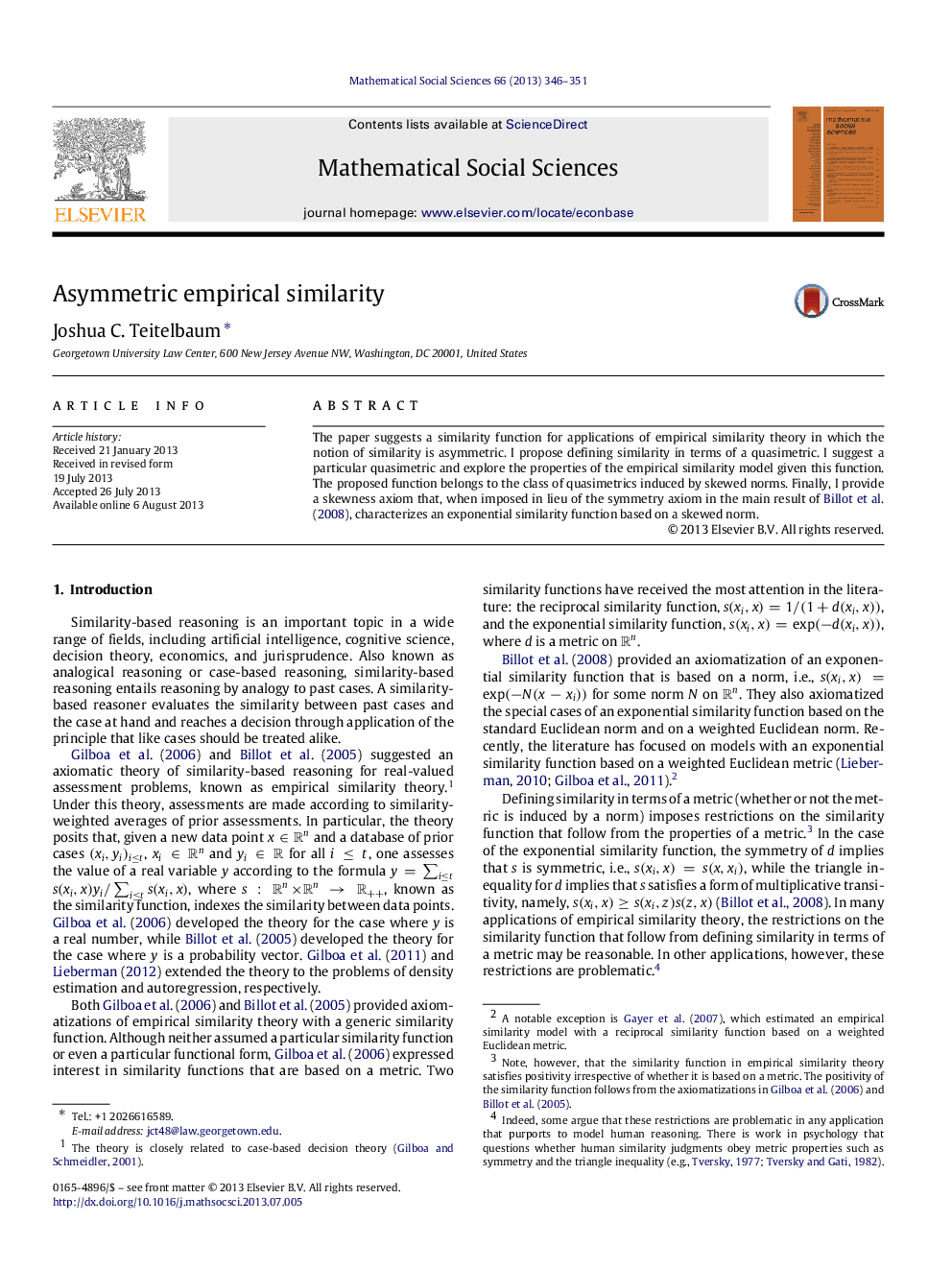 Asymmetric empirical similarity