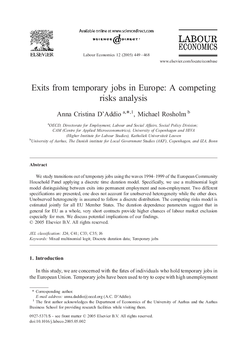 Exits from temporary jobs in Europe: A competing risks analysis