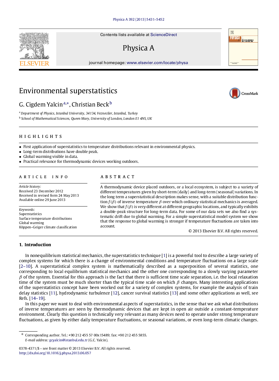 Environmental superstatistics