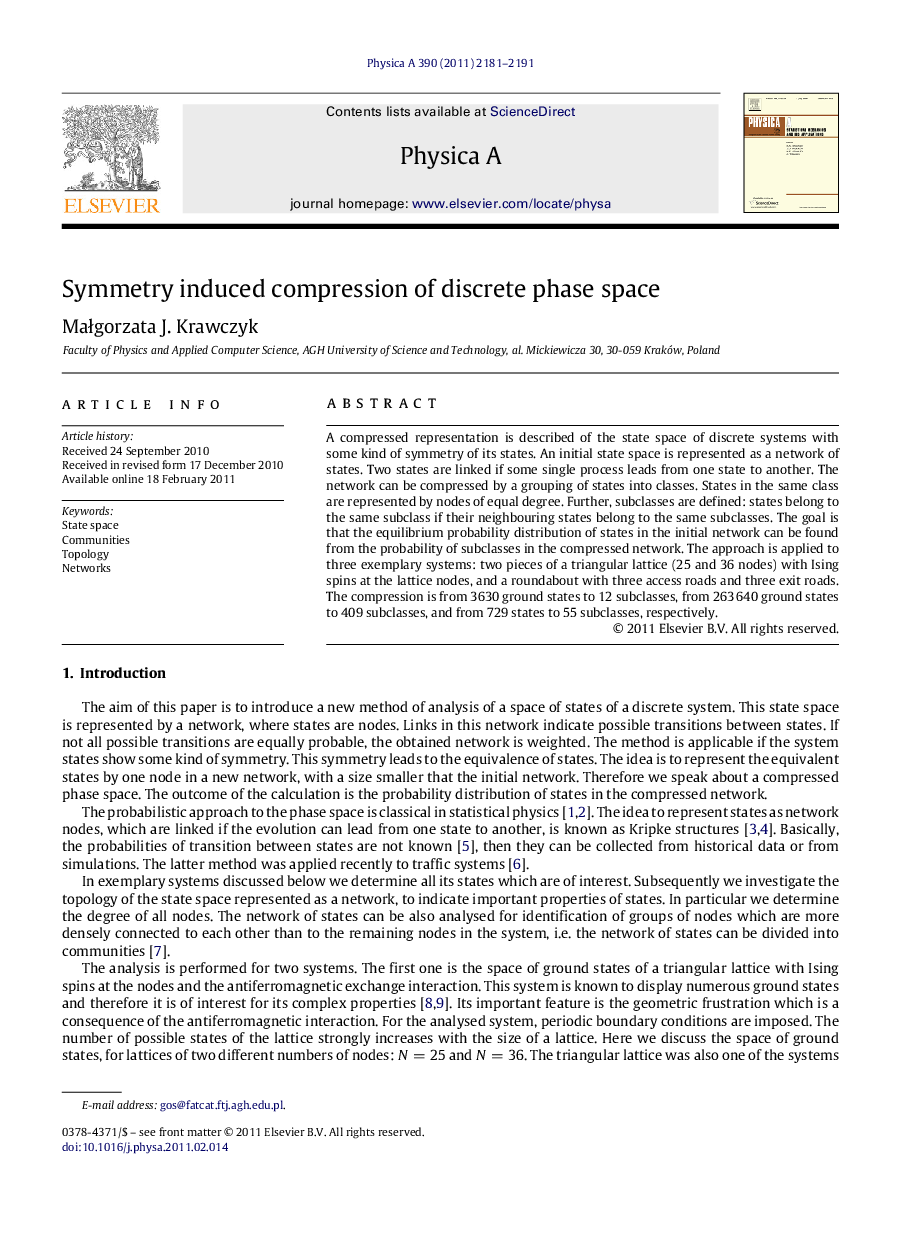 Symmetry induced compression of discrete phase space