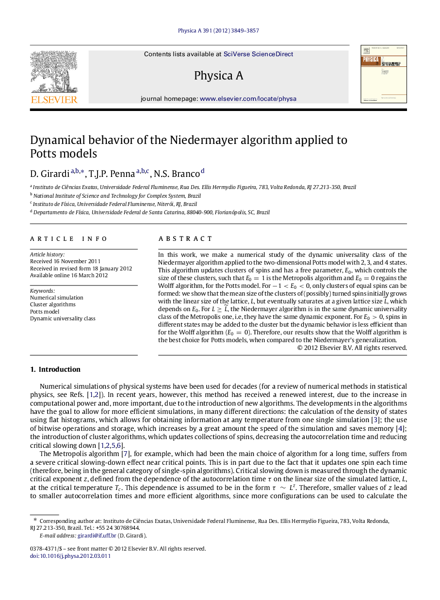 Dynamical behavior of the Niedermayer algorithm applied to Potts models