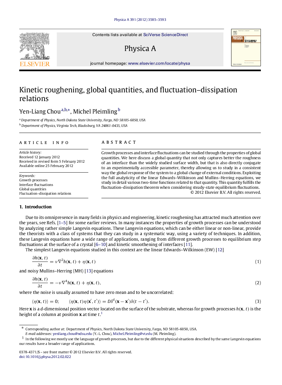 Kinetic roughening, global quantities, and fluctuation-dissipation relations