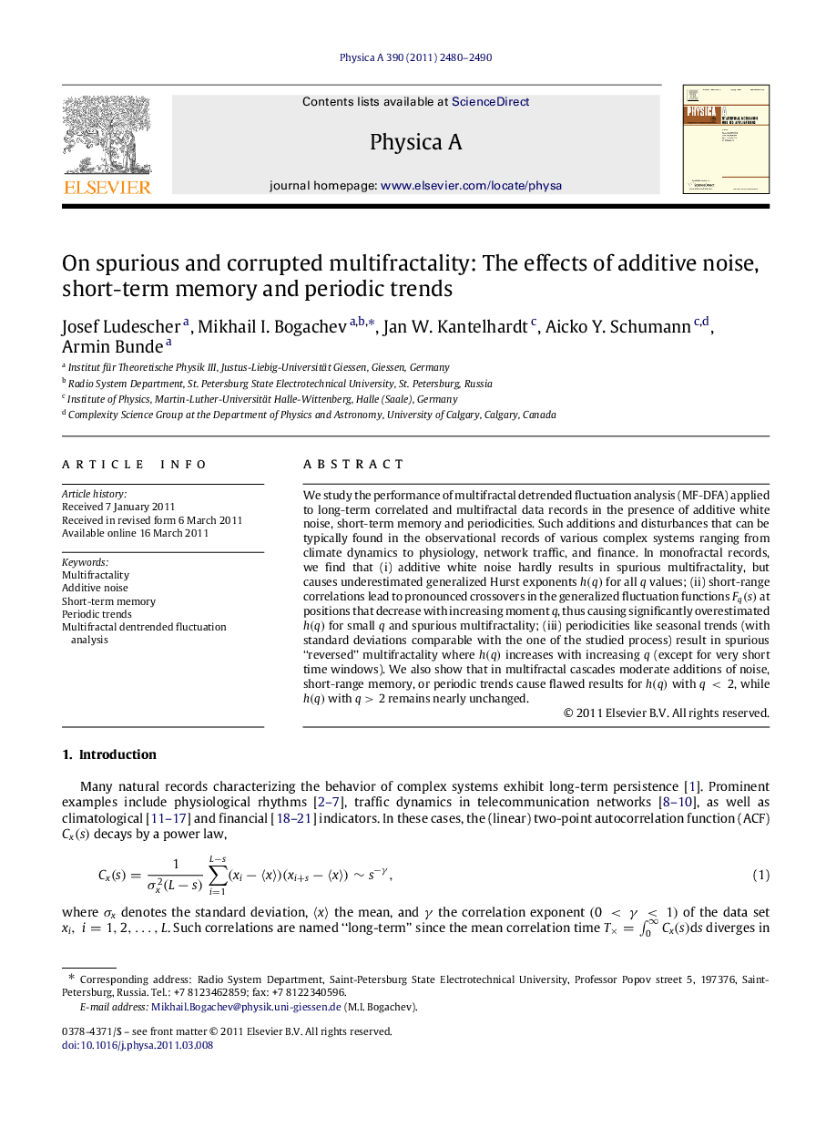 On spurious and corrupted multifractality: The effects of additive noise, short-term memory and periodic trends