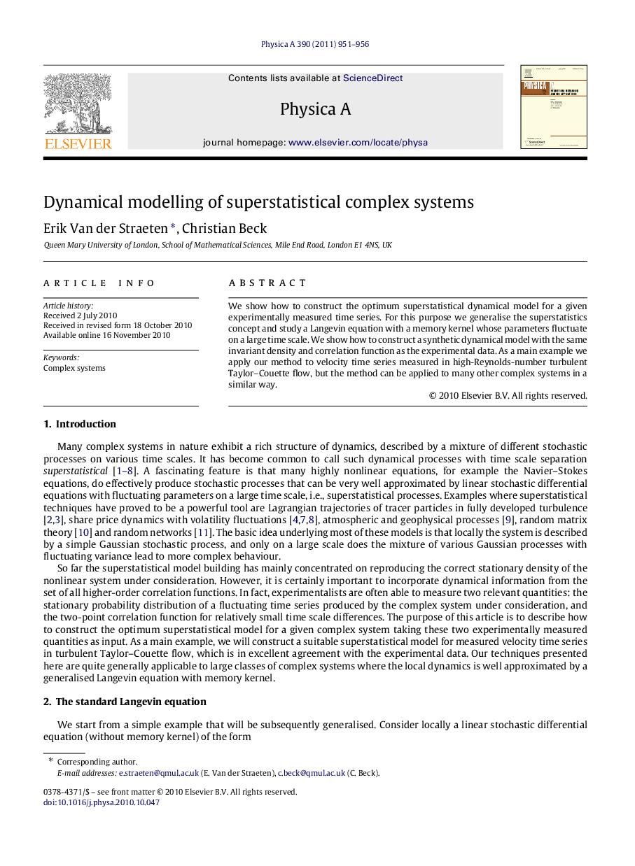 Dynamical modelling of superstatistical complex systems