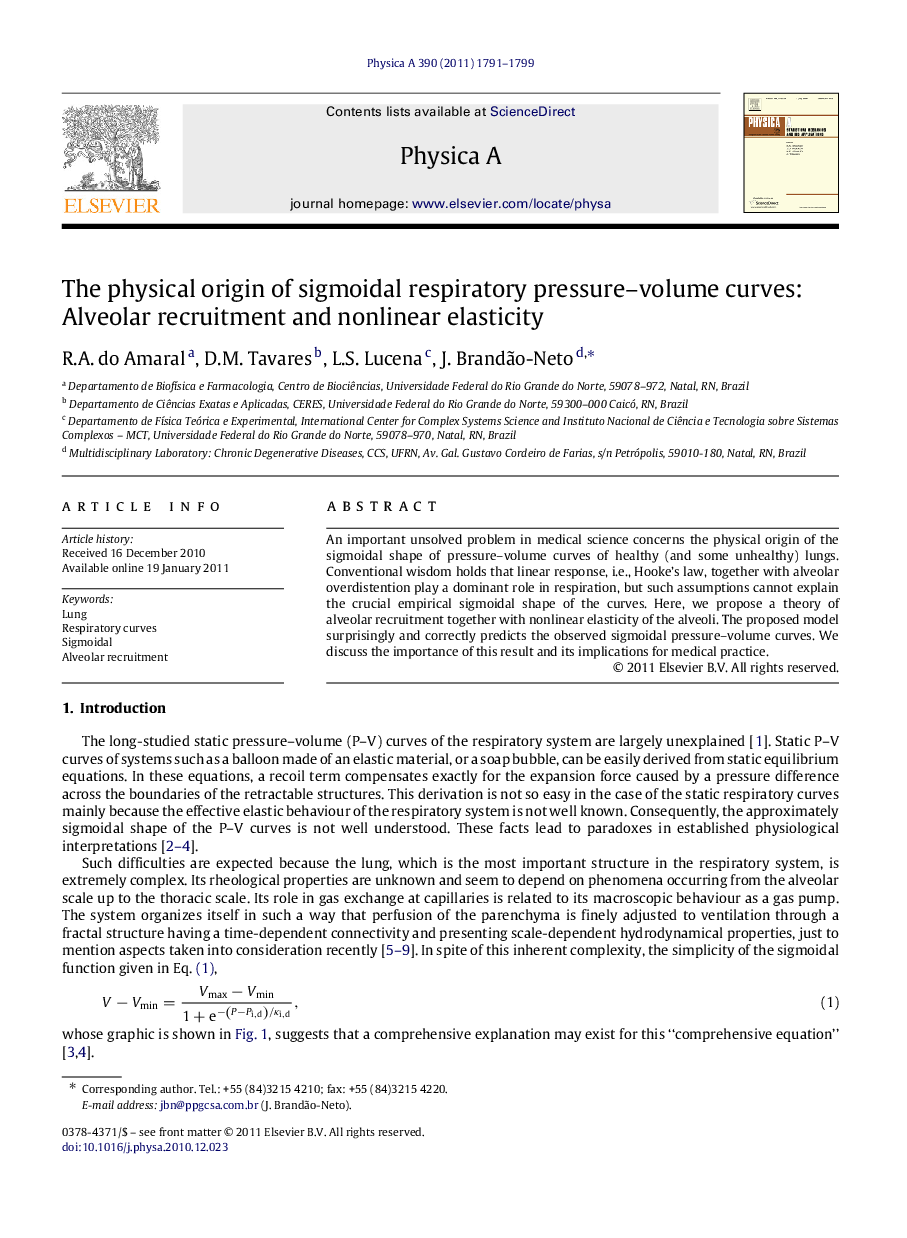 The physical origin of sigmoidal respiratory pressure-volume curves: Alveolar recruitment and nonlinear elasticity