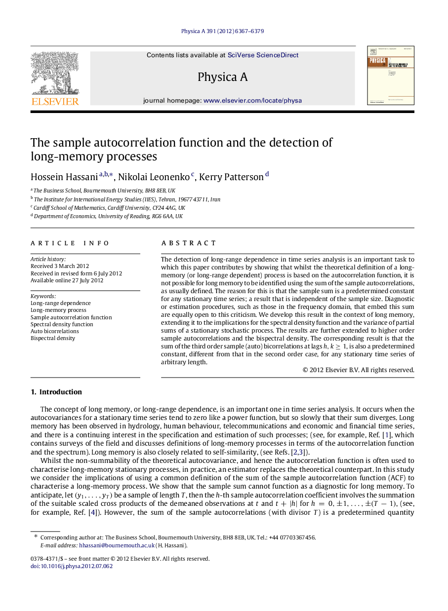 The sample autocorrelation function and the detection of long-memory processes