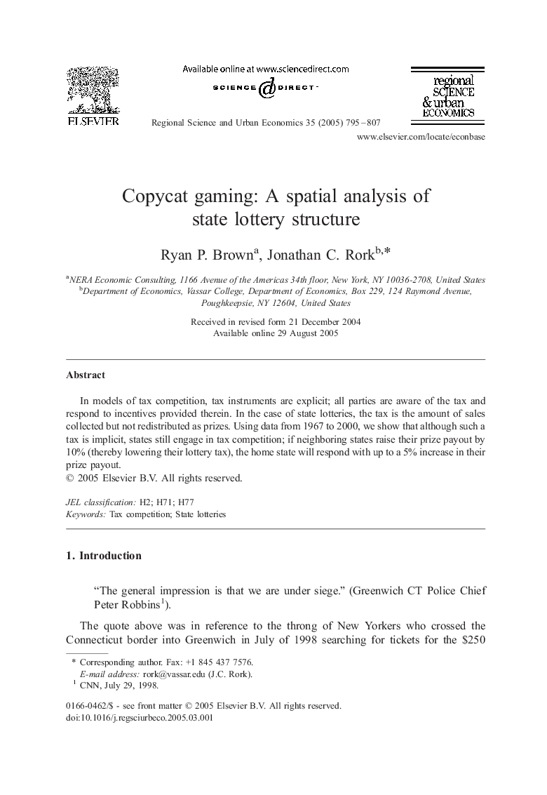 Copycat gaming: A spatial analysis of state lottery structure