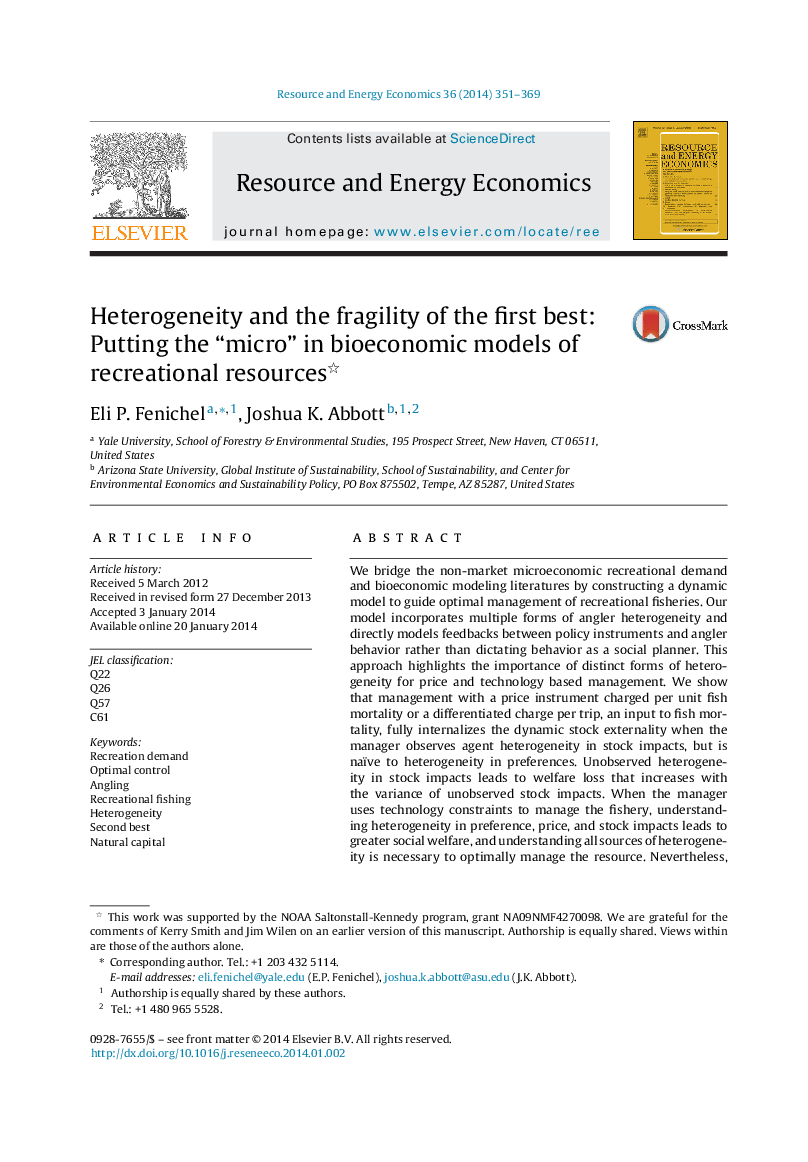 Heterogeneity and the fragility of the first best: Putting the “micro” in bioeconomic models of recreational resources