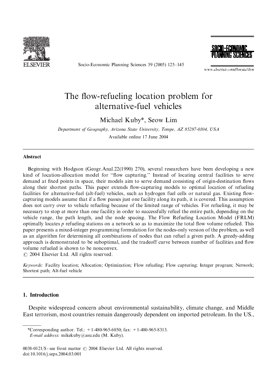 The flow-refueling location problem for alternative-fuel vehicles