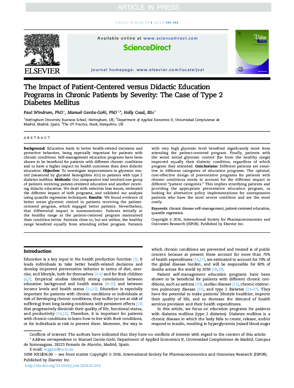 The Impact of Patient-Centered versus Didactic Education Programs in Chronic Patients by Severity: The Case of Type 2 Diabetes Mellitus