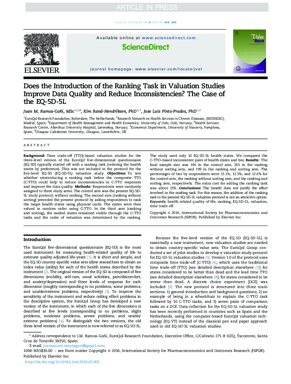 Does the Introduction of the Ranking Task in Valuation Studies Improve Data Quality and Reduce Inconsistencies? The Case of the EQ-5D-5L