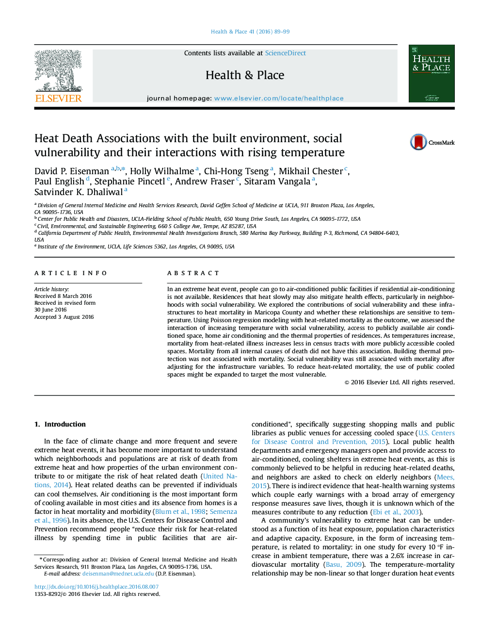 Heat Death Associations with the built environment, social vulnerability and their interactions with rising temperature