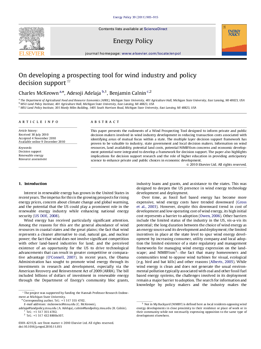 On developing a prospecting tool for wind industry and policy decision support