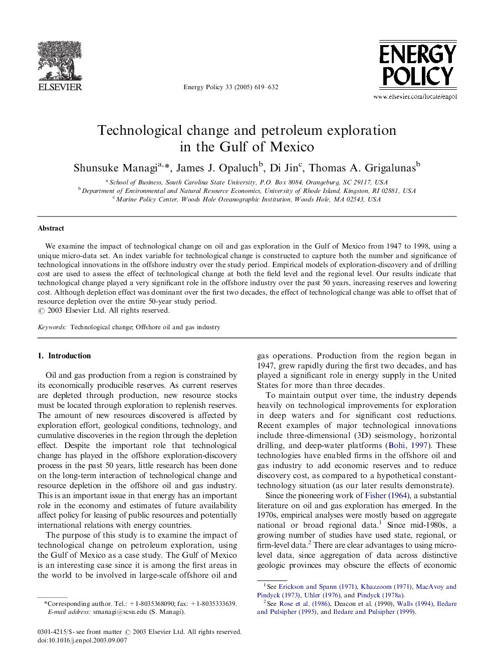 Technological change and petroleum exploration in the Gulf of Mexico