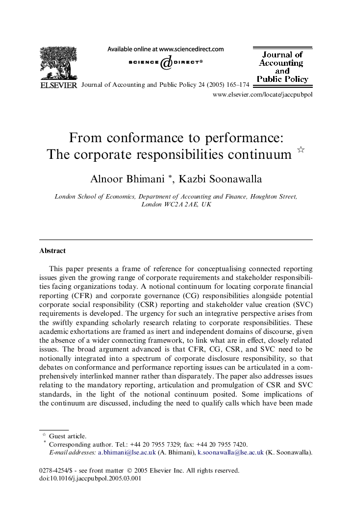 From conformance to performance: The corporate responsibilities continuum