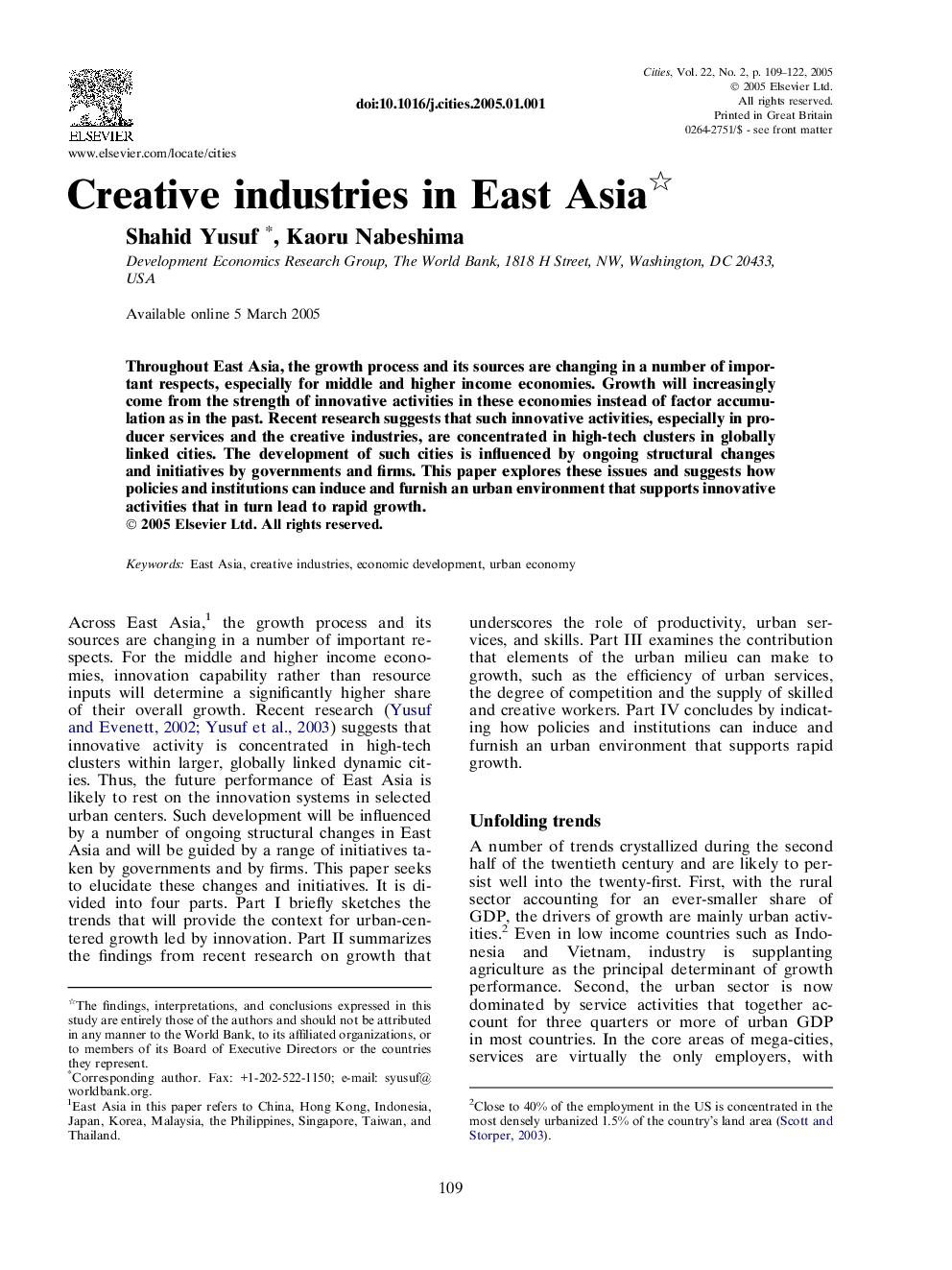 Creative industries in East Asia