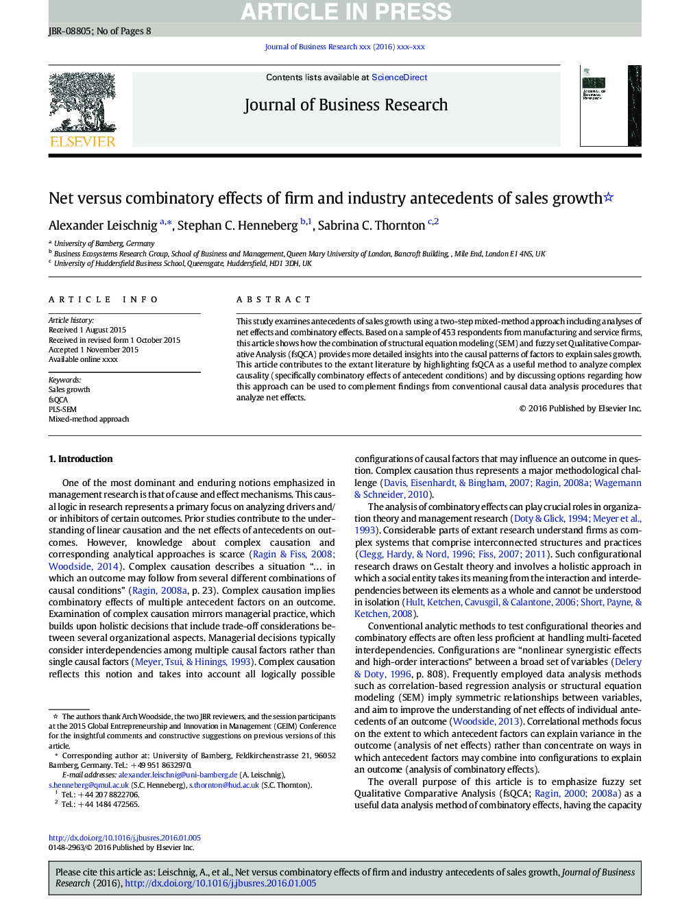 Net versus combinatory effects of firm and industry antecedents of sales growth