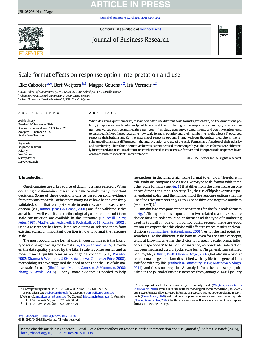 Scale format effects on response option interpretation and use