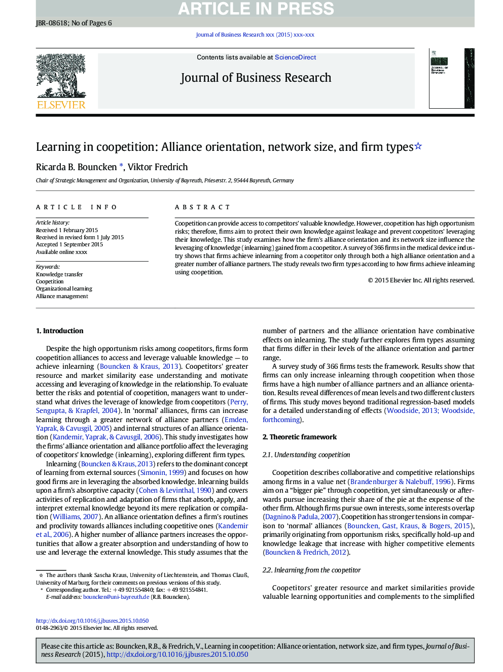 Learning in coopetition: Alliance orientation, network size, and firm types