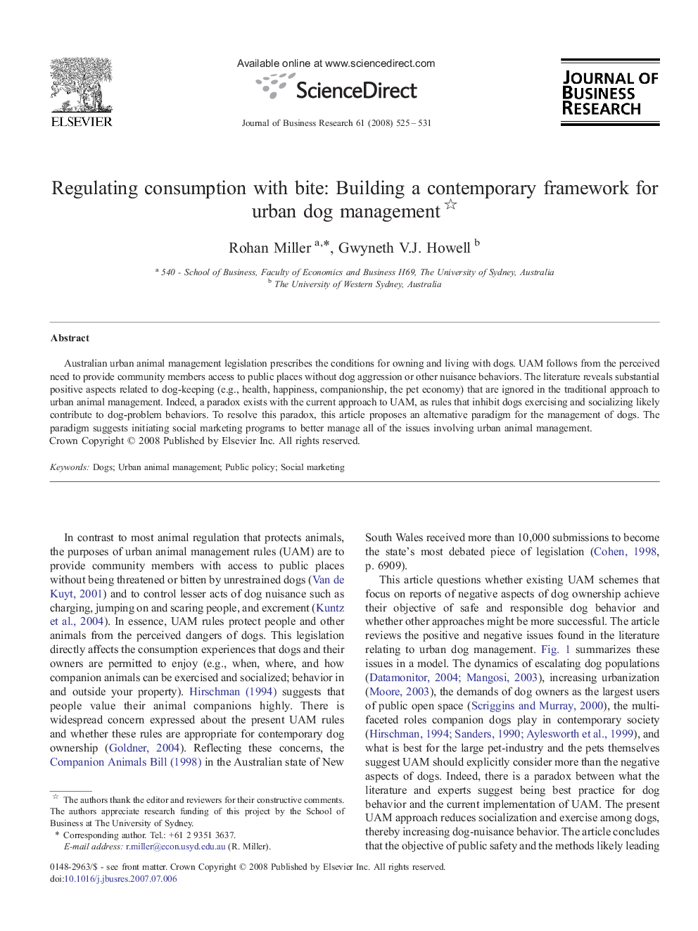 Regulating consumption with bite: Building a contemporary framework for urban dog management