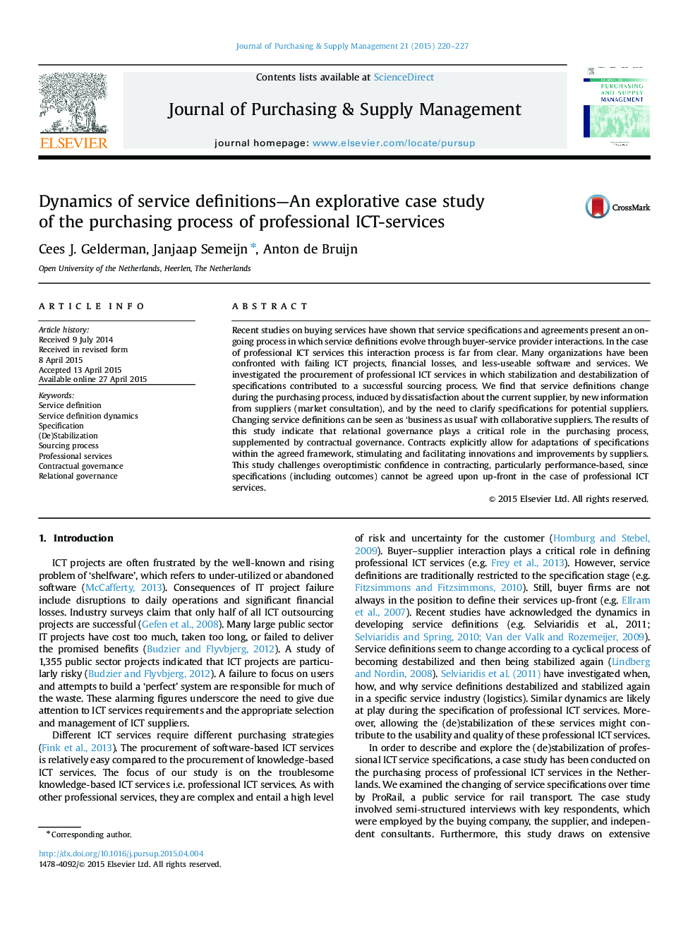 Dynamics of service definitions-An explorative case study of the purchasing process of professional ICT-services