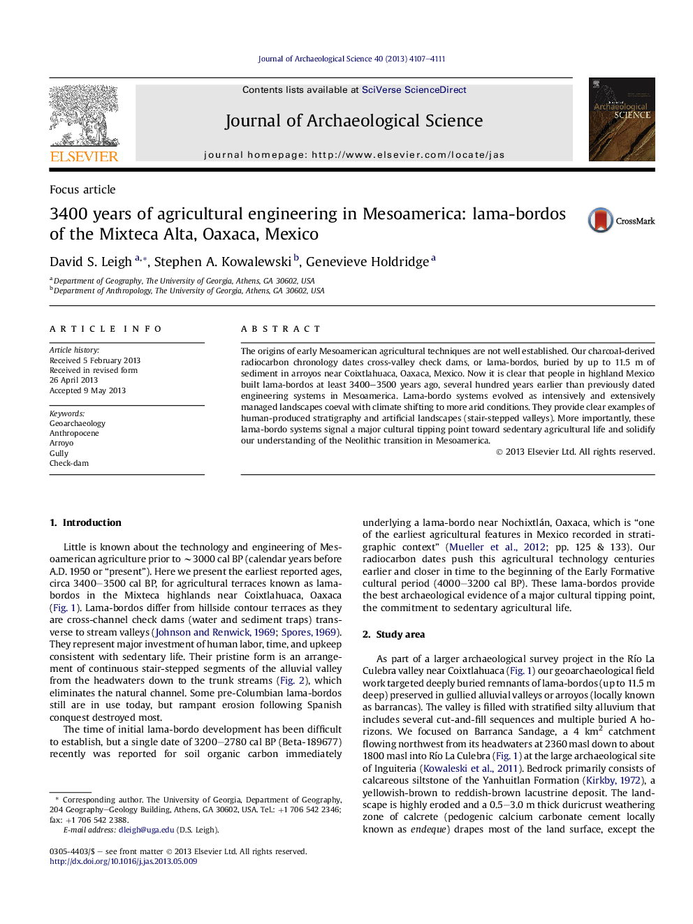 3400 years of agricultural engineering in Mesoamerica: lama-bordos of the Mixteca Alta, Oaxaca, Mexico