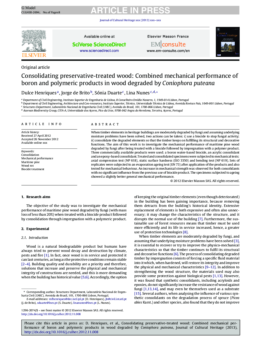 Consolidating preservative-treated wood: Combined mechanical performance of boron and polymeric products in wood degraded by Coniophora puteana