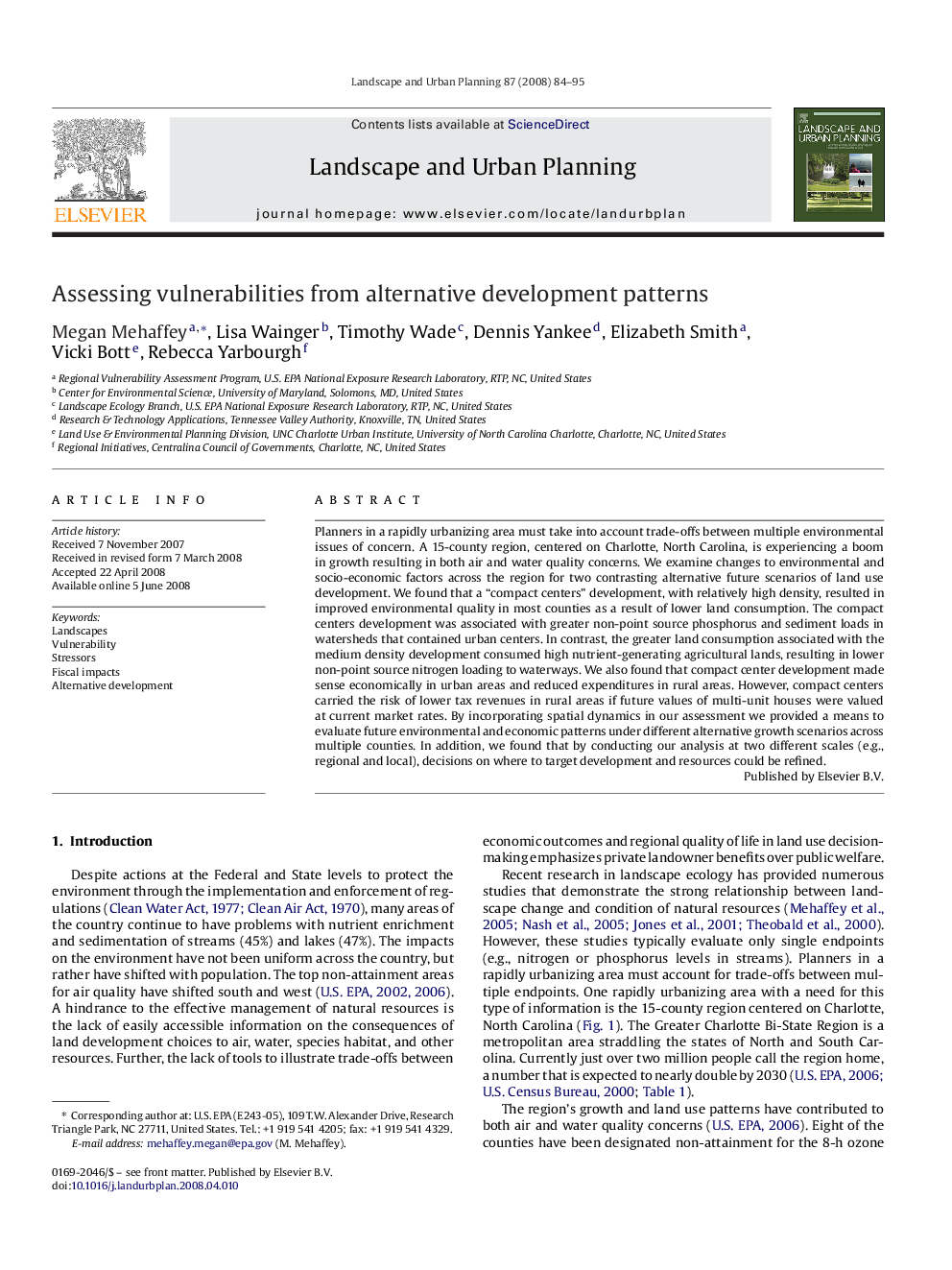 Assessing vulnerabilities from alternative development patterns