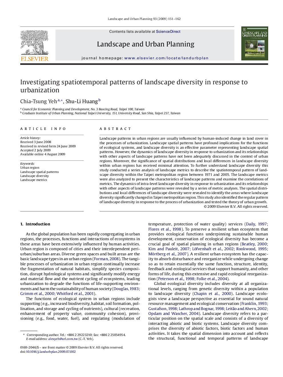 Investigating spatiotemporal patterns of landscape diversity in response to urbanization