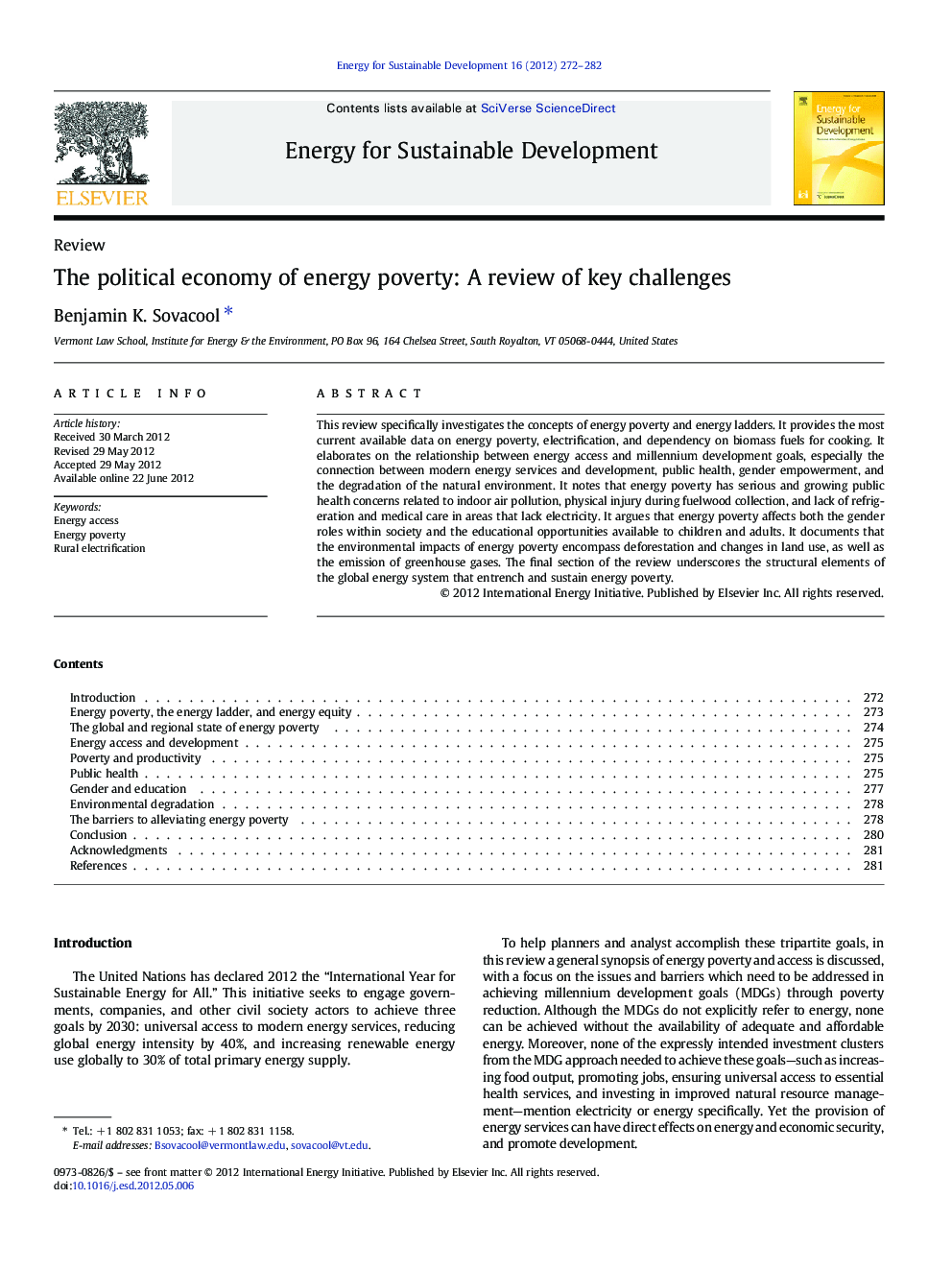 The political economy of energy poverty: A review of key challenges