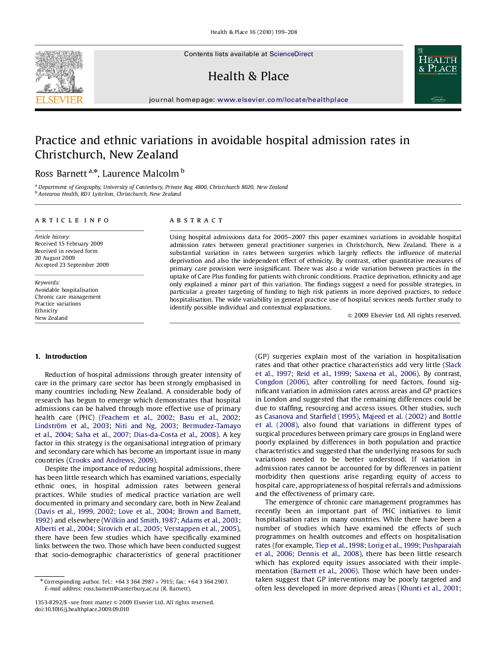 Practice and ethnic variations in avoidable hospital admission rates in Christchurch, New Zealand