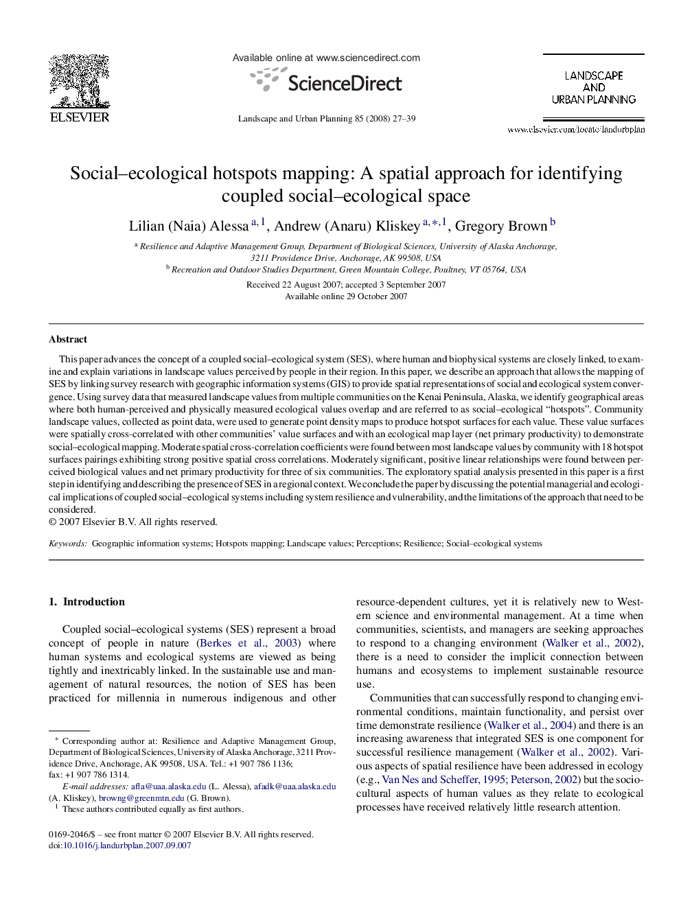 Social–ecological hotspots mapping: A spatial approach for identifying coupled social–ecological space