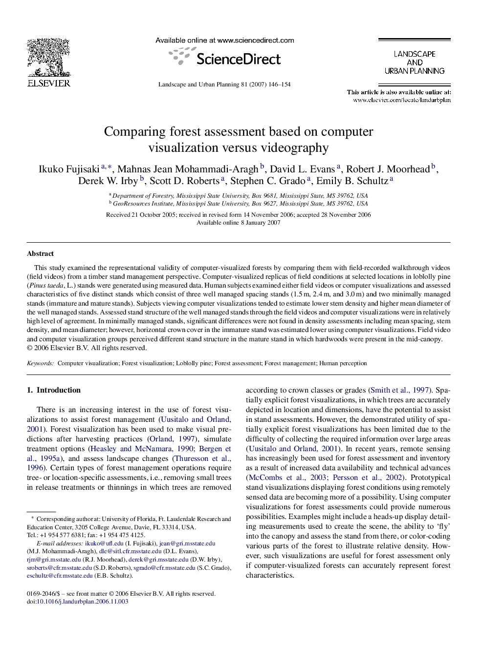 Comparing forest assessment based on computer visualization versus videography