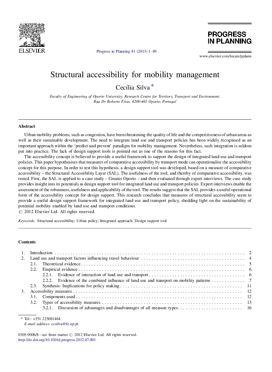 Structural accessibility for mobility management