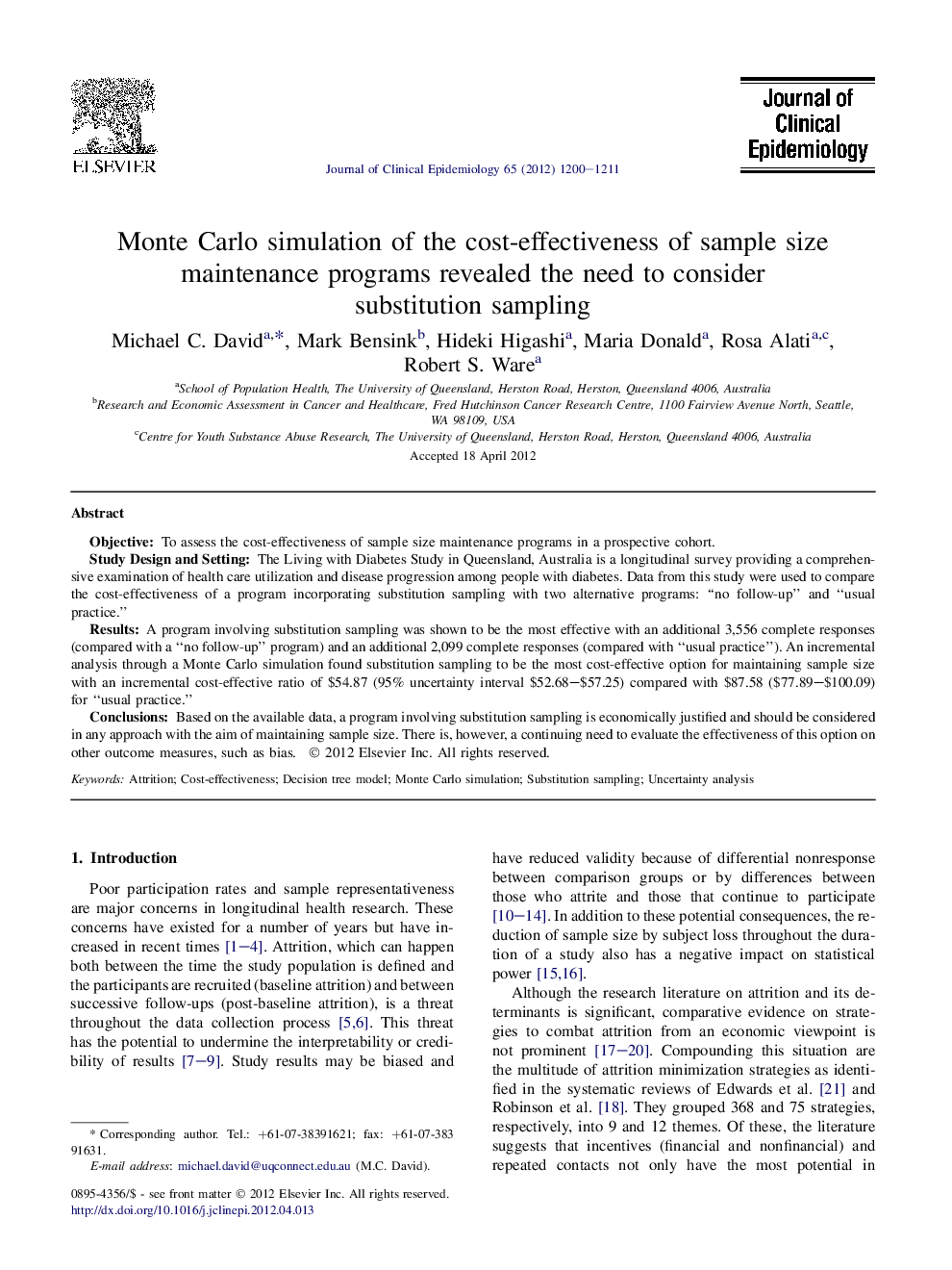 Monte Carlo simulation of the cost-effectiveness of sample size maintenance programs revealed the need to consider substitution sampling