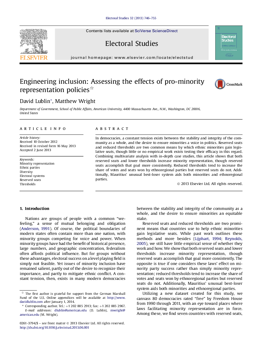 Engineering inclusion: Assessing the effects of pro-minority representation policies 