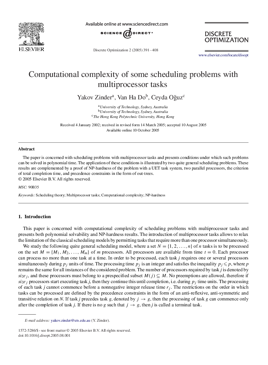 Computational complexity of some scheduling problems with multiprocessor tasks