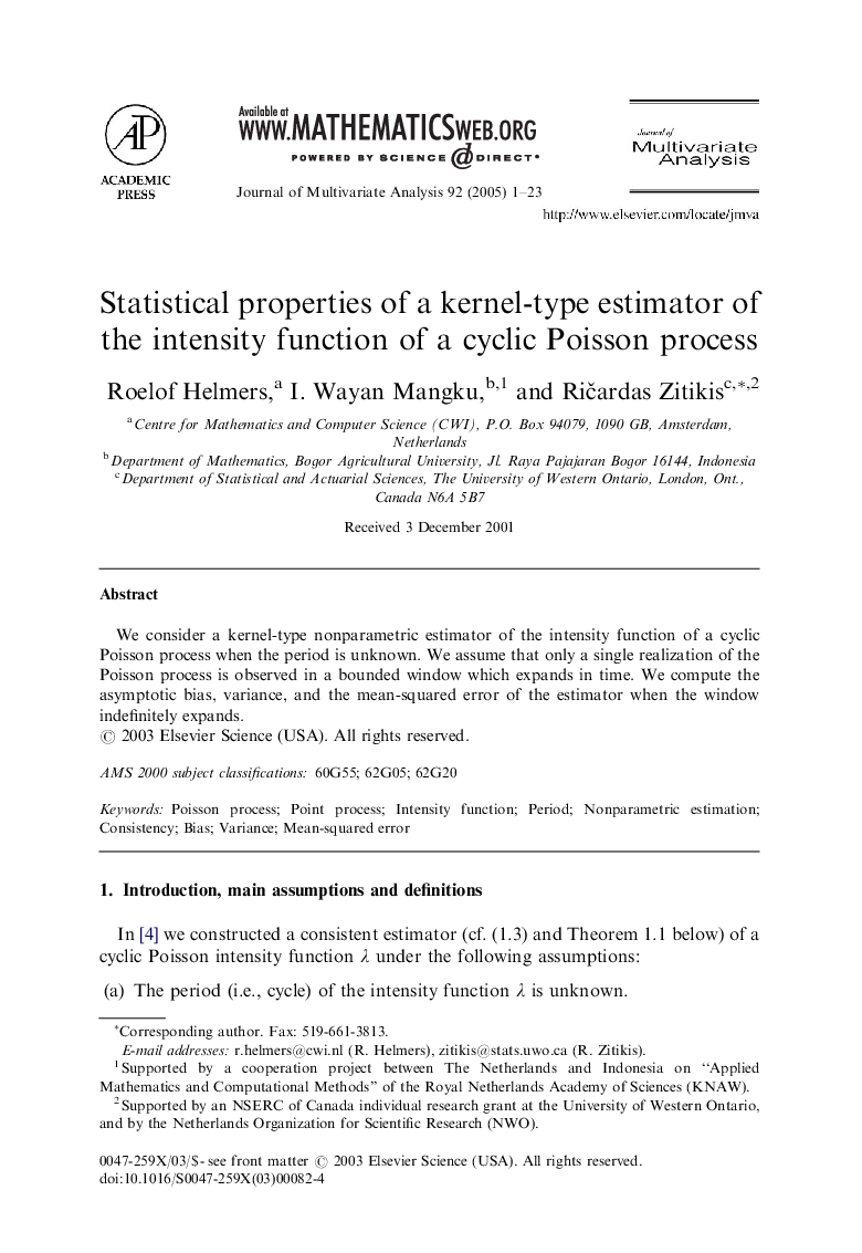 Statistical properties of a kernel-type estimator of the intensity function of a cyclic Poisson process