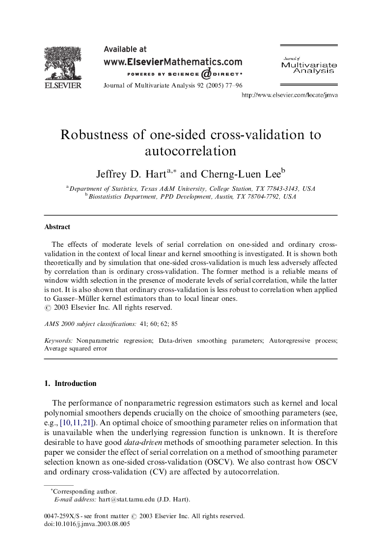 Robustness of one-sided cross-validation to autocorrelation