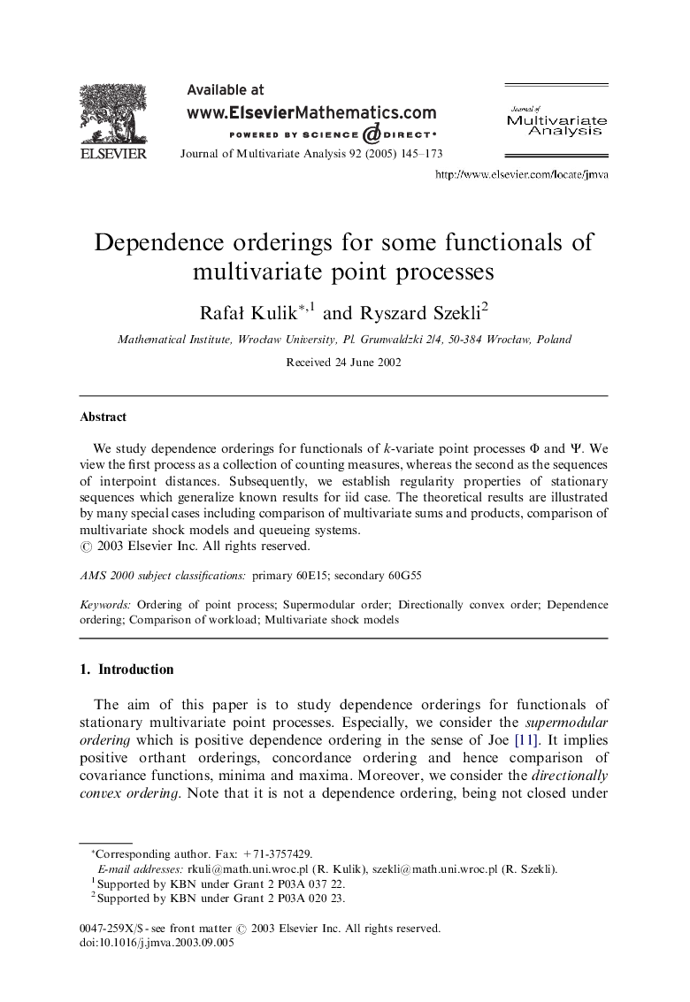 Dependence orderings for some functionals of multivariate point processes