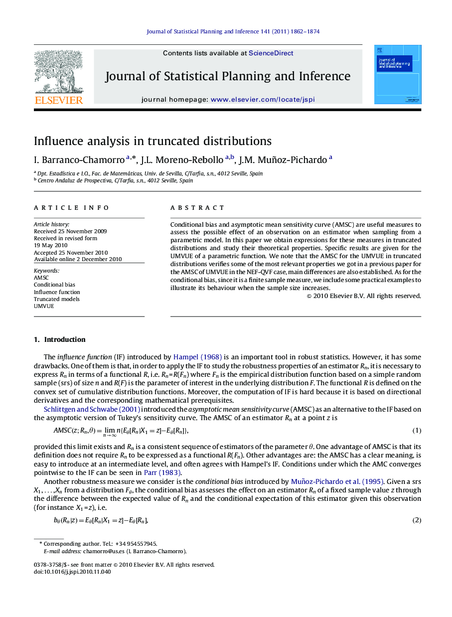 Influence analysis in truncated distributions