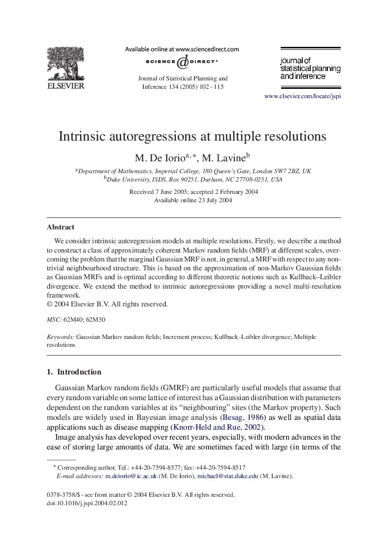 Intrinsic autoregressions at multiple resolutions