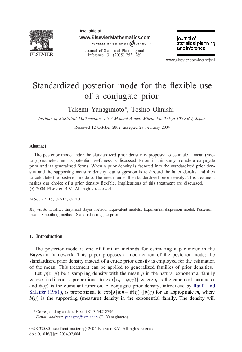 Standardized posterior mode for the flexible use of a conjugate prior