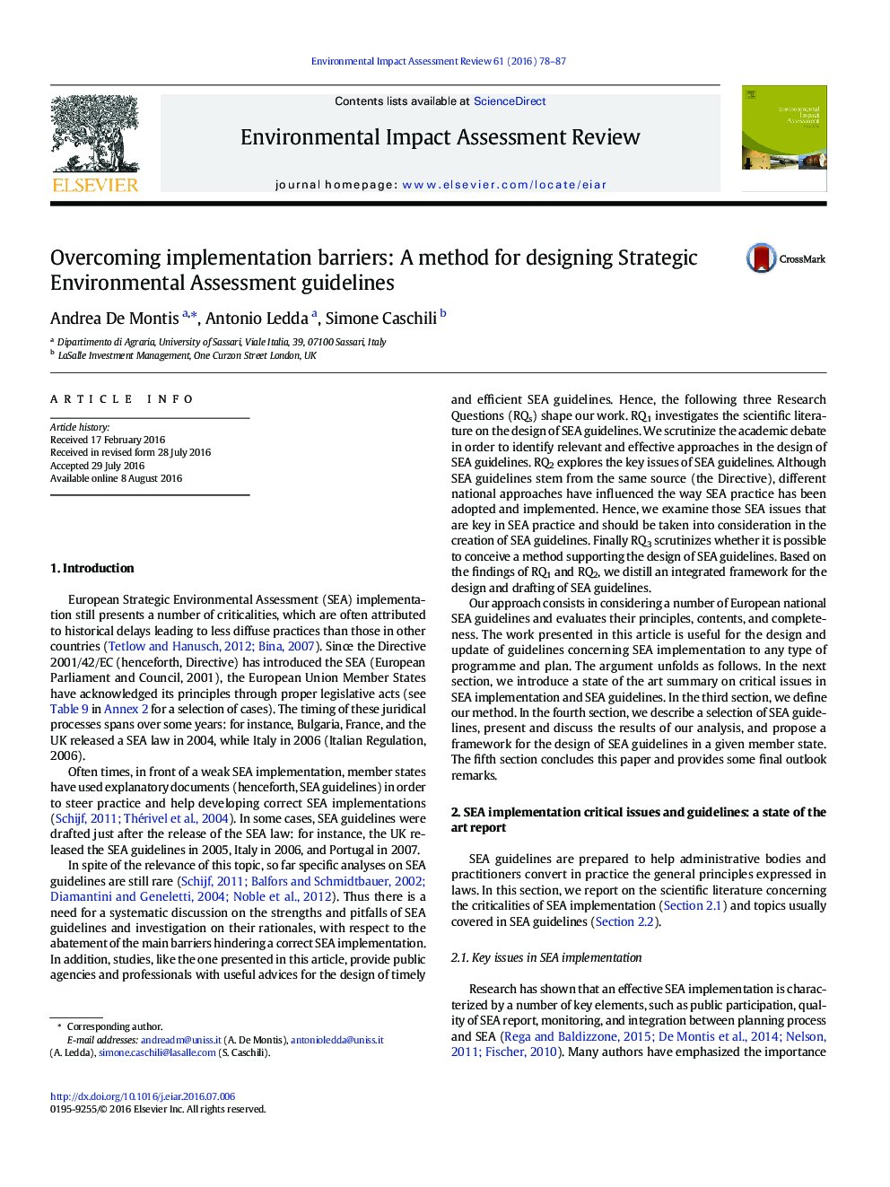 Overcoming implementation barriers: A method for designing Strategic Environmental Assessment guidelines