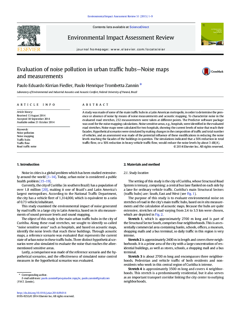 Evaluation of noise pollution in urban traffic hubs—Noise maps and measurements