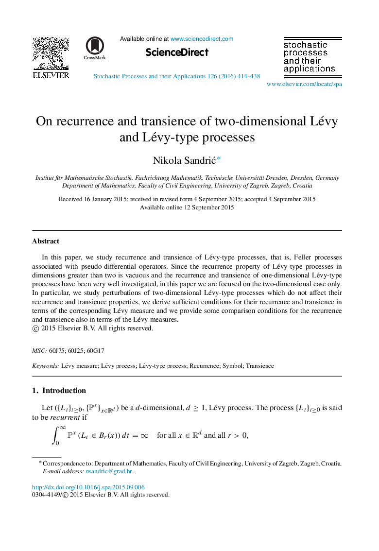 On recurrence and transience of two-dimensional Lévy and Lévy-type processes